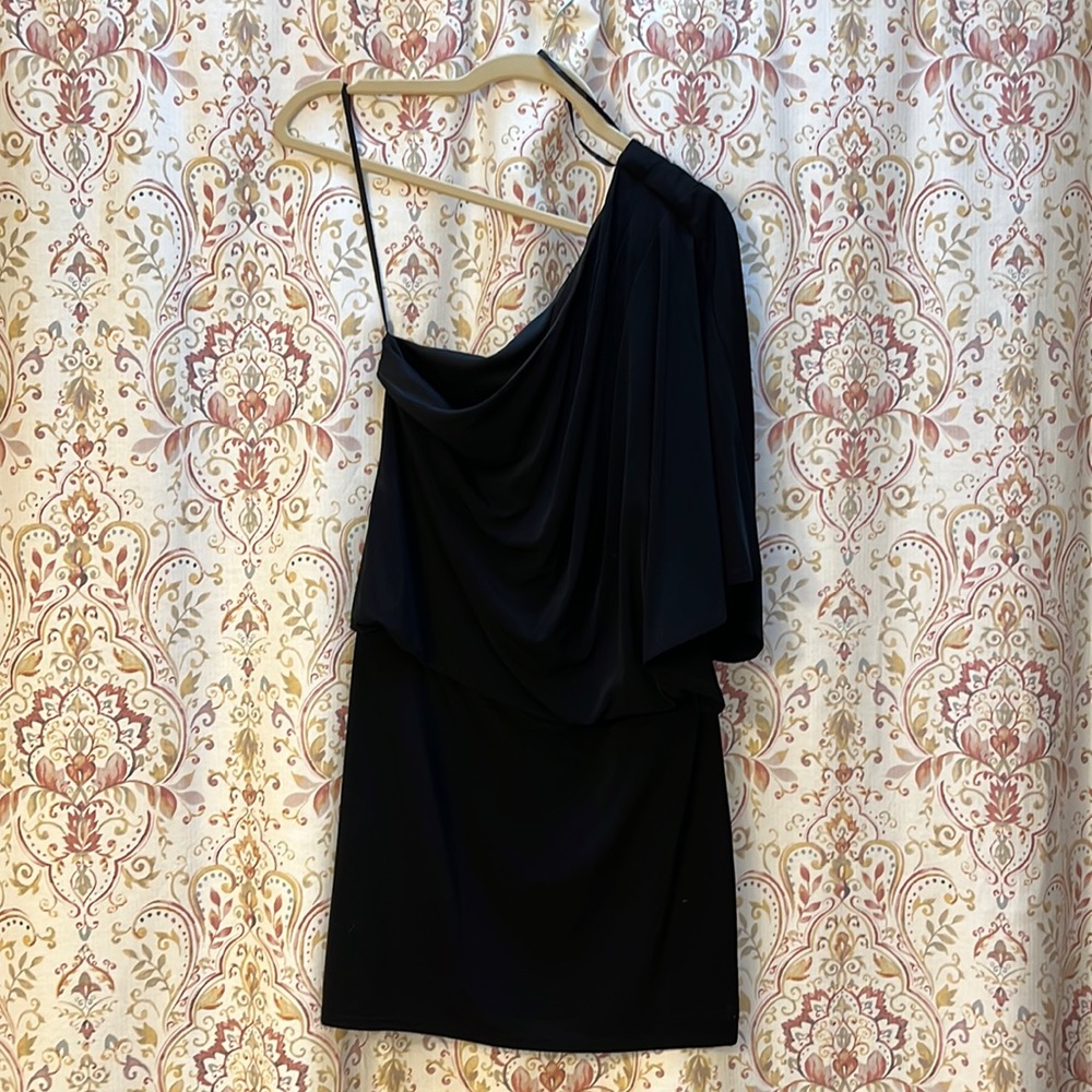 Jessica Simpson. Black one shoulder dress. Size small